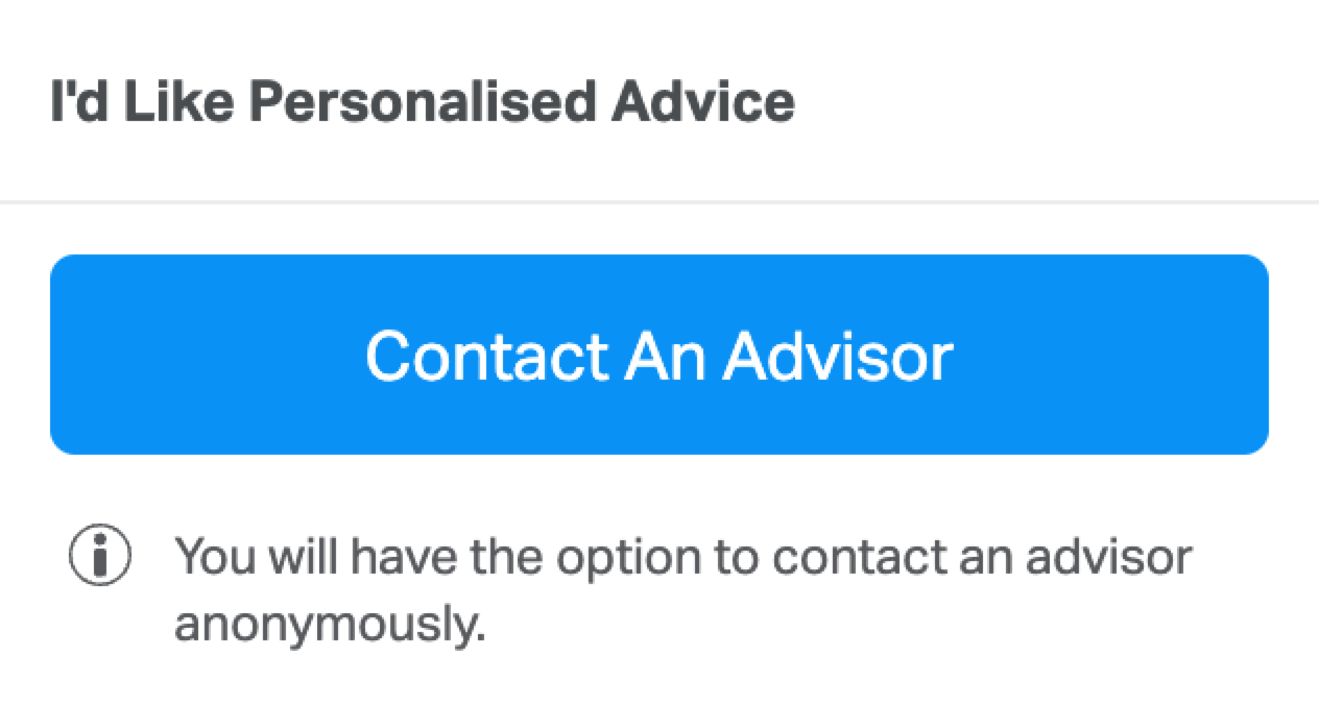 Contact an advisor